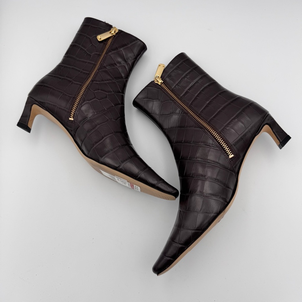 NIB MICHAEL Michael Kors Cosmo Kitten Booties Chocolate Croc 10, 9, 8.5, 7.5 - Picture 4 of 8